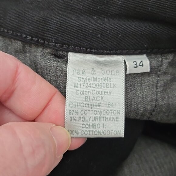 Rag & Bone Black Standard Issue Skinny Chino Pants - Picture 8 of 9